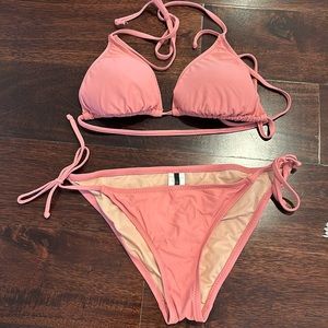 Jcrew tie string bikini pink
